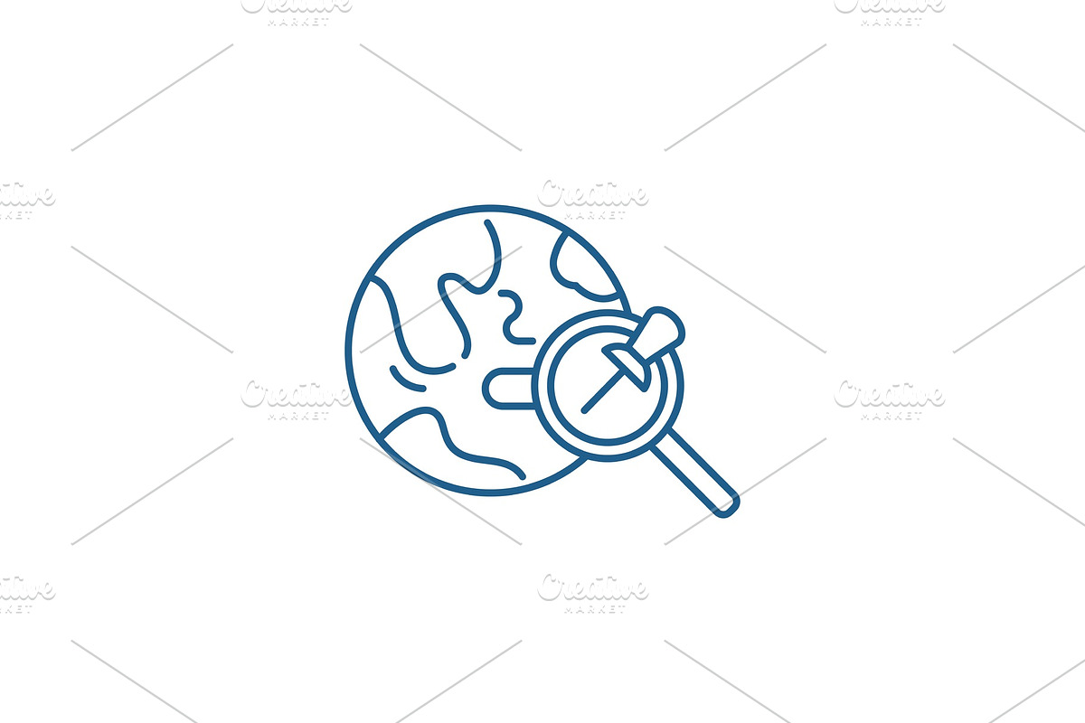 Global research line icon concept in Illustrations - product preview 8
