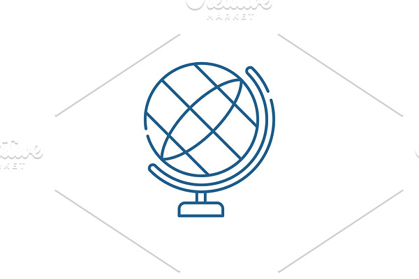 Globe line icon concept. Globe flat