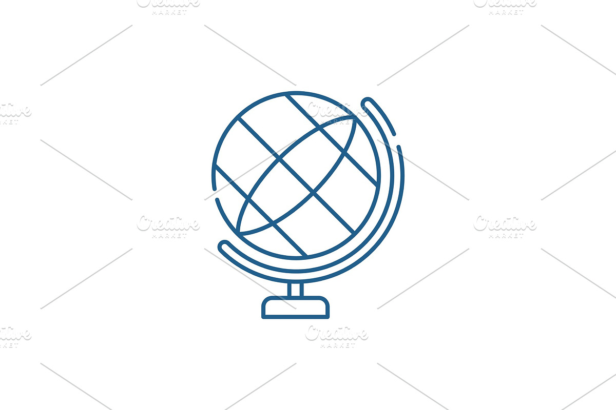 Globe line icon concept. Globe flat in Illustrations - product preview 8
