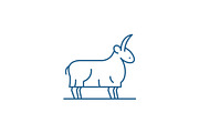 Goat line icon concept. Goat flat