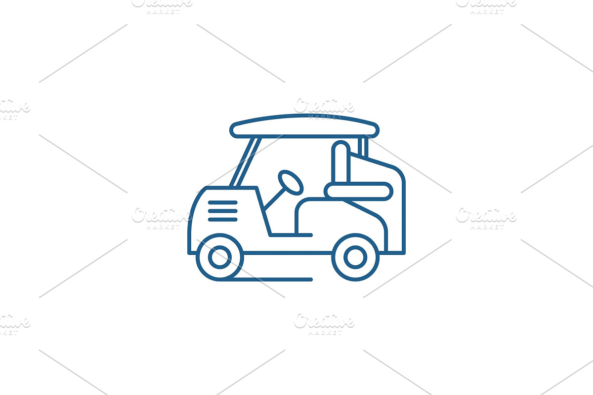 Golf car line icon concept. Golf car in Illustrations - product preview 8