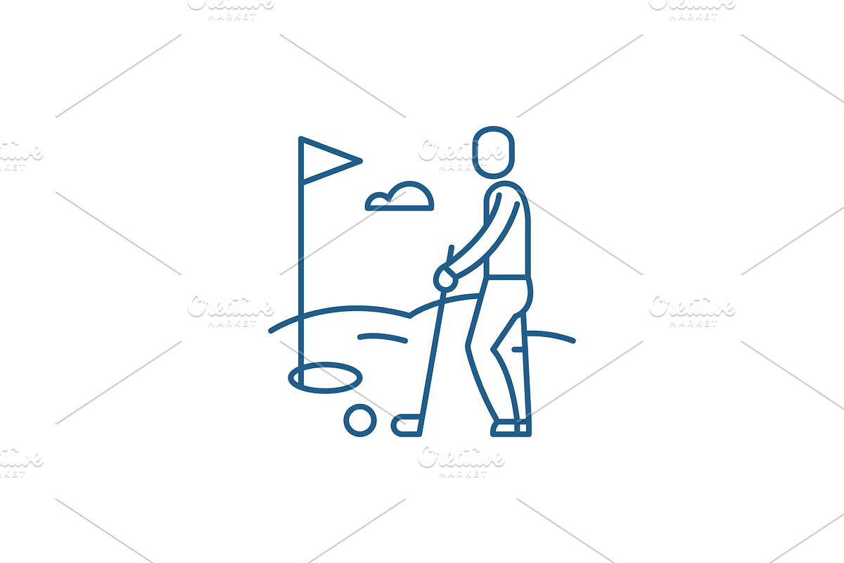 Golf player line icon concept. Golf in Illustrations - product preview 8