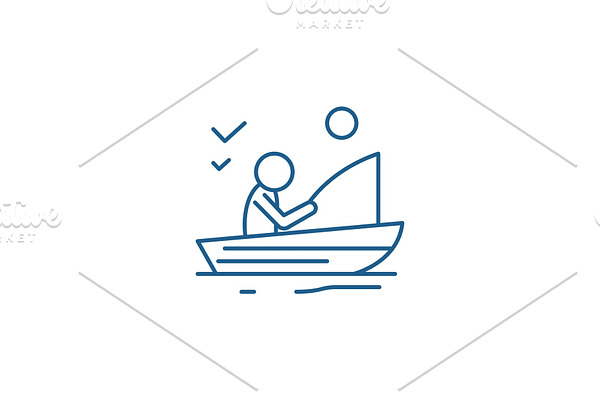 Good fishing line icon concept. Good