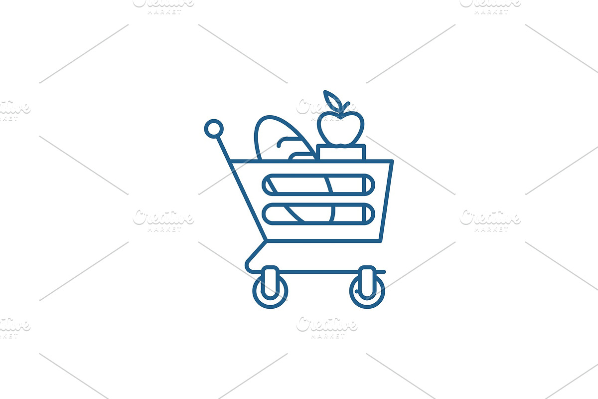 Good food basket line icon concept in Illustrations - product preview 8