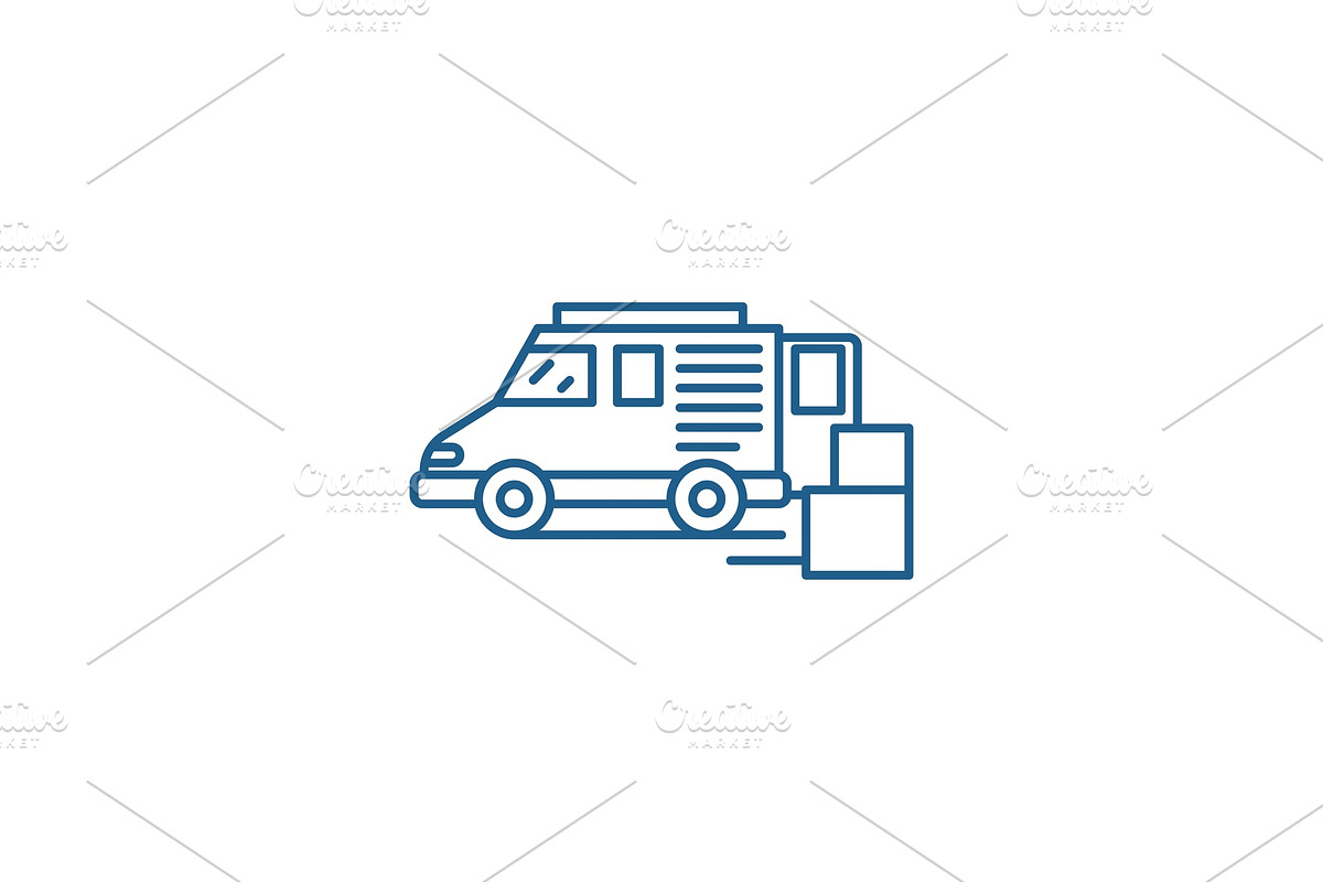 Goods delivery line icon concept in Illustrations - product preview 8