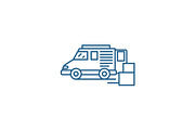 Goods delivery line icon concept