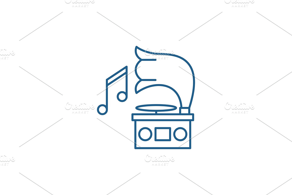 Gramophone line icon concept in Objects - product preview 8