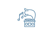 Gramophone line icon concept