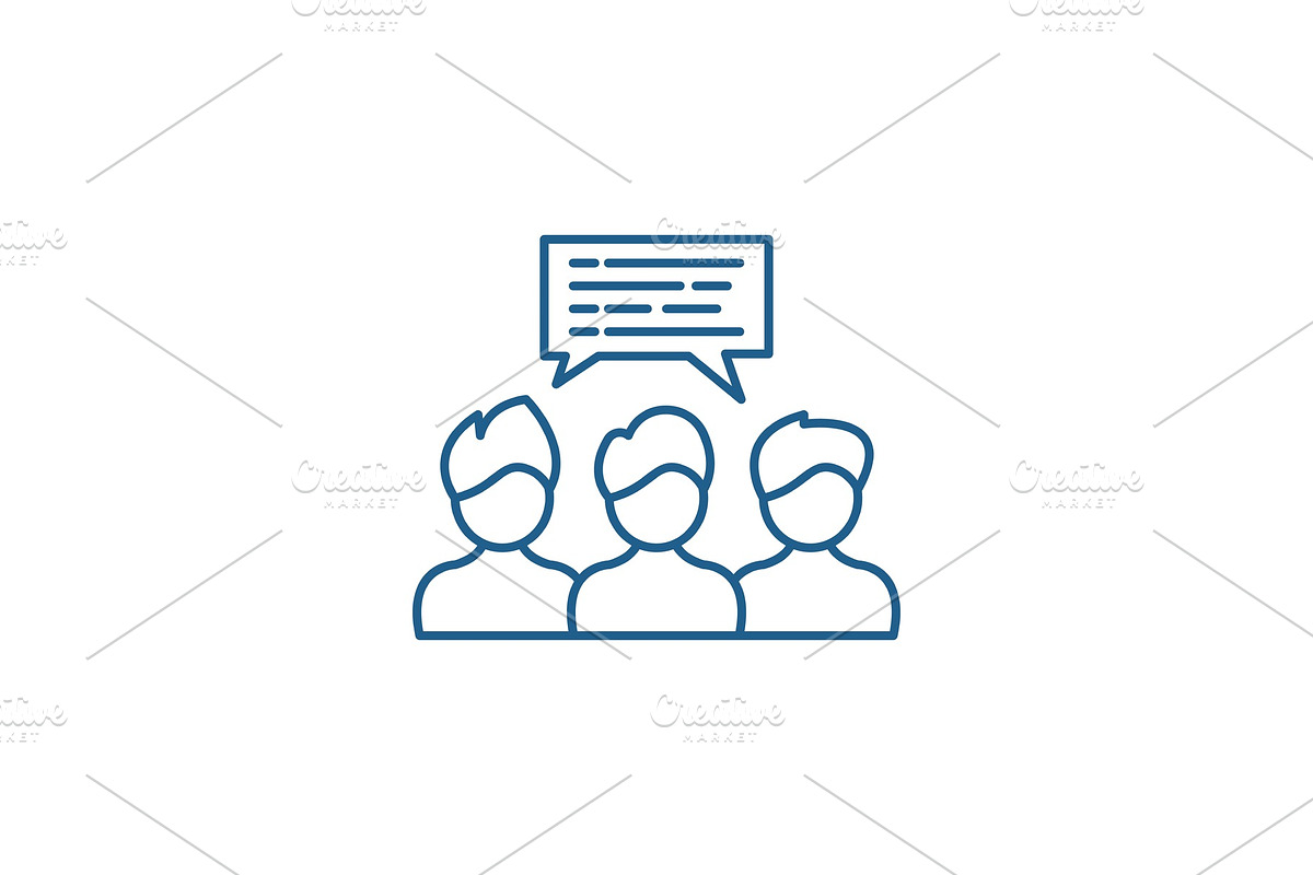 Group coaching line icon concept in Illustrations - product preview 8