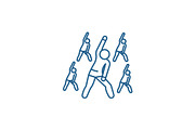 Group fitness line icon concept