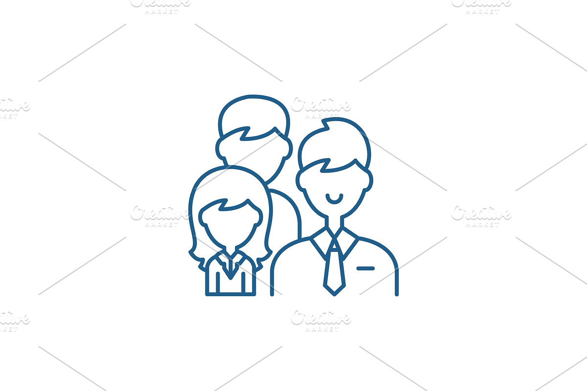 Group leadership line icon concept in Illustrations - product preview 8