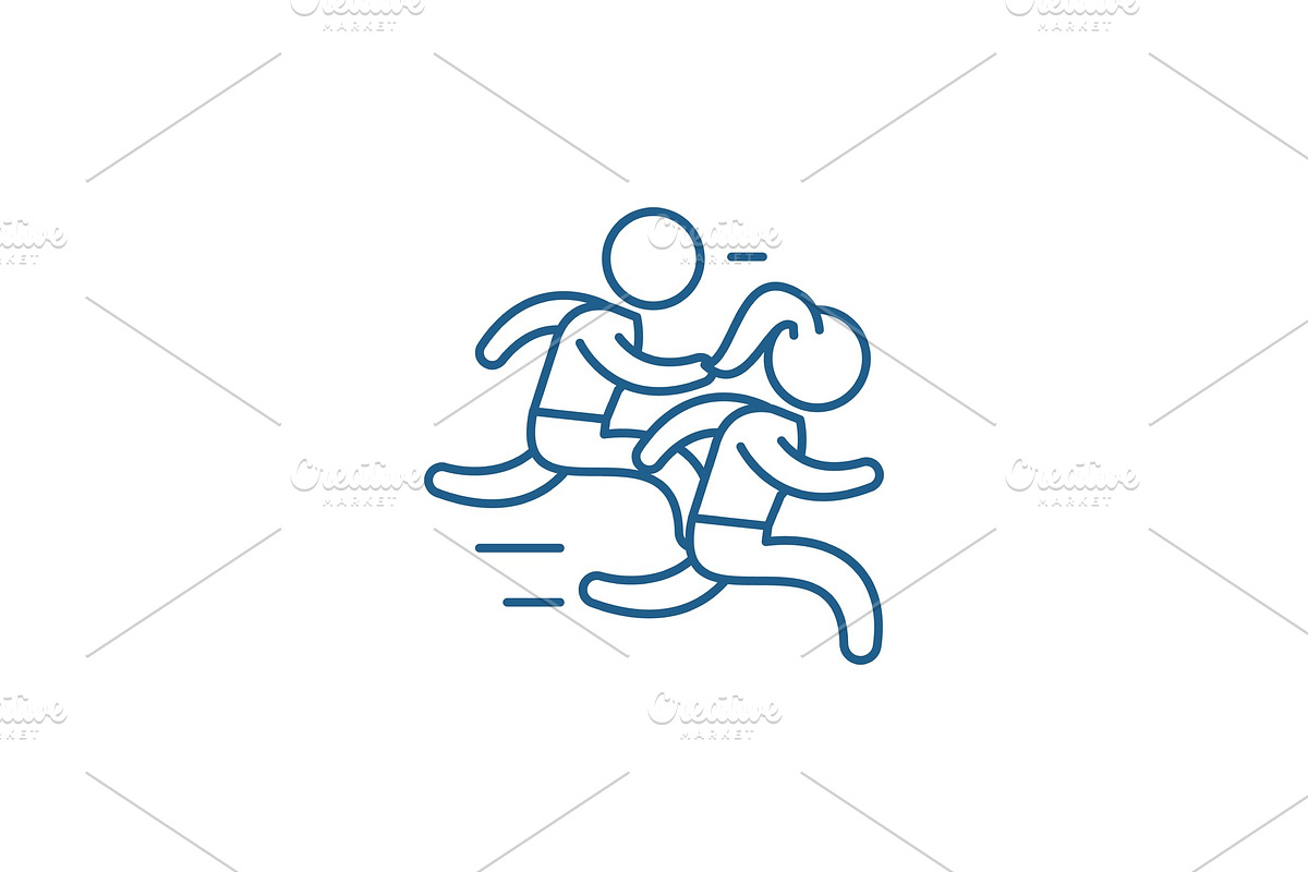 Group run line icon concept. Group in Illustrations - product preview 8