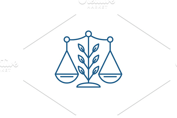 Growing law line icon concept