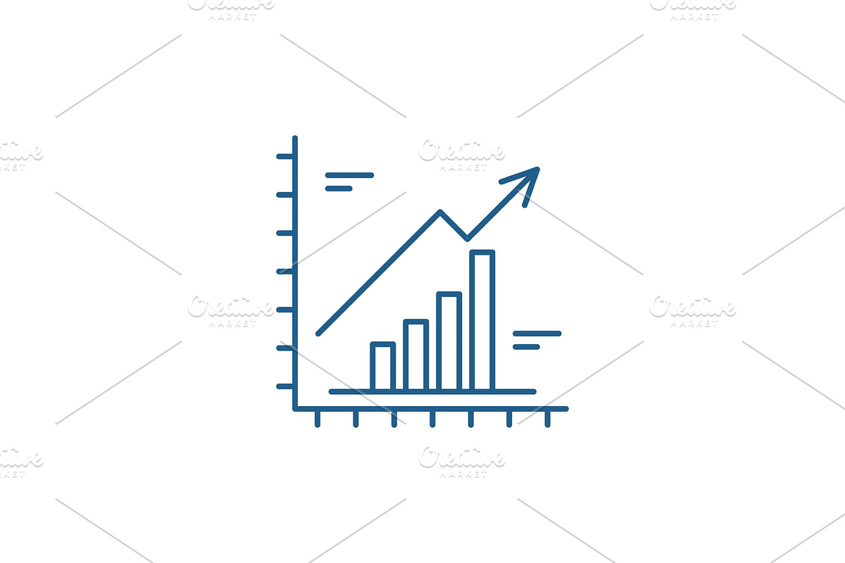 Growth chart line icon concept in Illustrations - product preview 8