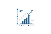 Growth chart line icon concept