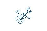 Guitar music line icon concept