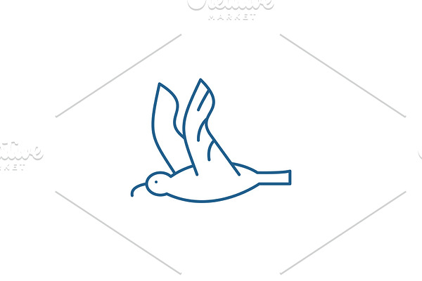 Gull line icon concept. Gull flat