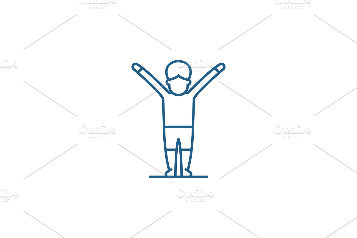 Gymnastics line icon concept in Illustrations - product preview 8