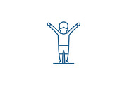 Gymnastics line icon concept