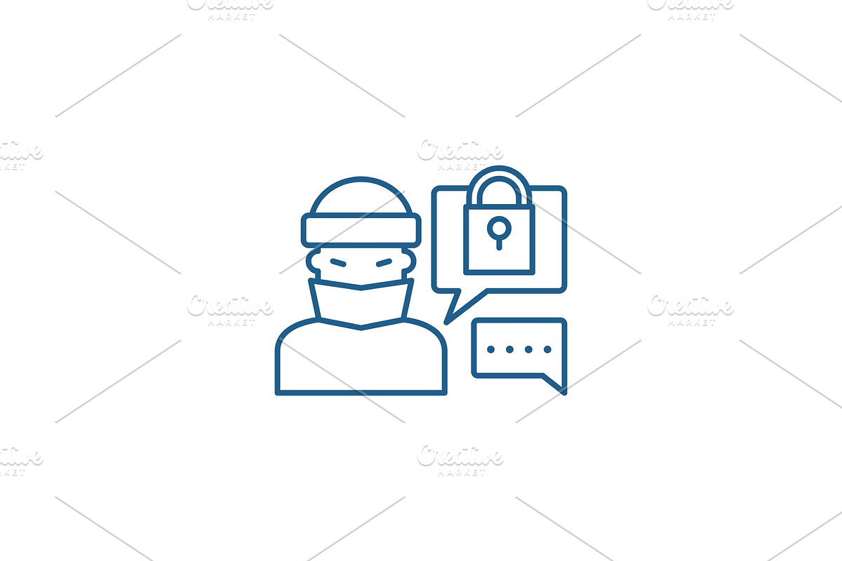 Hacking access system line icon in Illustrations - product preview 8