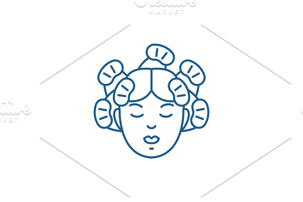 Hairdressers services line icon