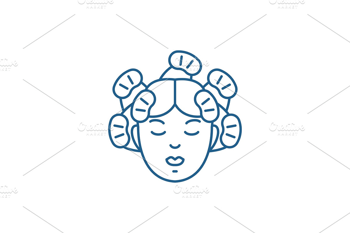 Hairdressers services line icon in Illustrations - product preview 8