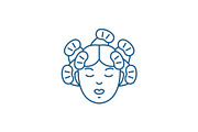 Hairdressers services line icon