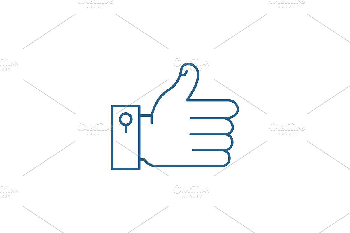 Hand with thumb up line icon concept in Illustrations - product preview 8