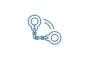 Handcuffs line icon concept