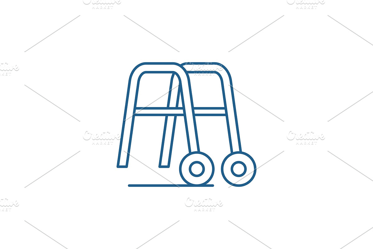 Handrails for walking line icon in Illustrations - product preview 8