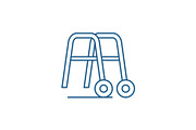 Handrails for walking line icon