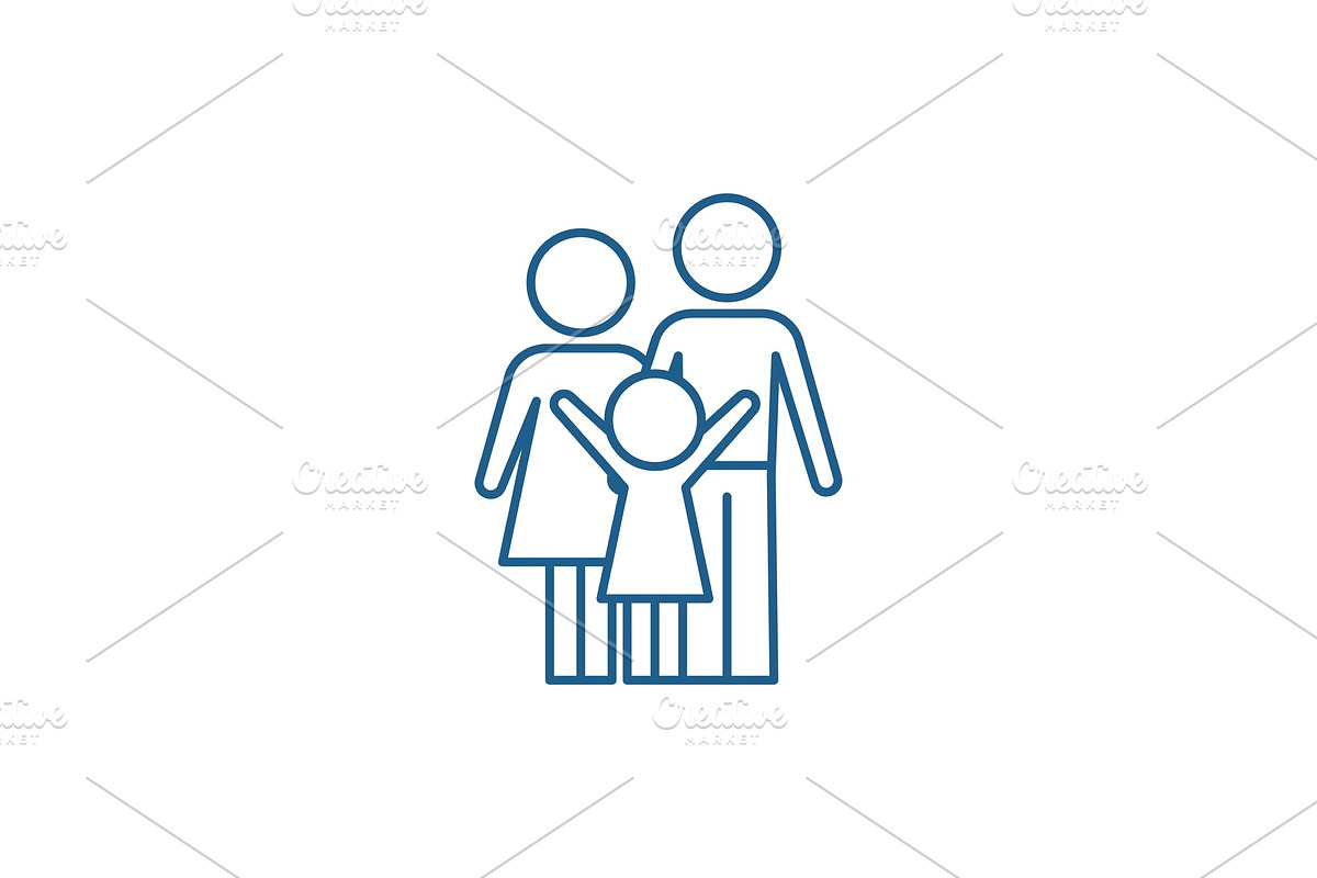 Happy family line icon concept in Illustrations - product preview 8