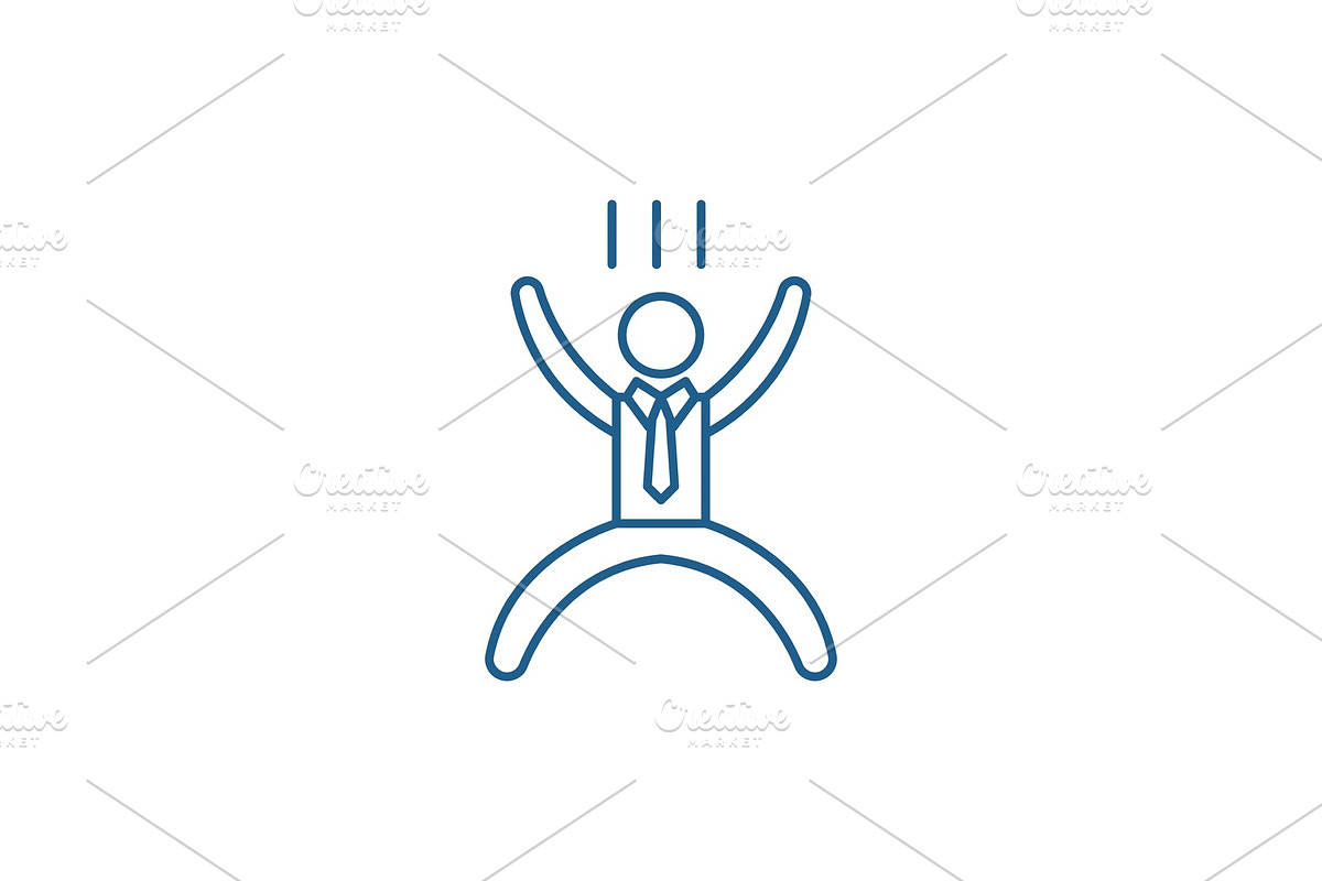 Happy man line icon concept. Happy in Illustrations - product preview 8