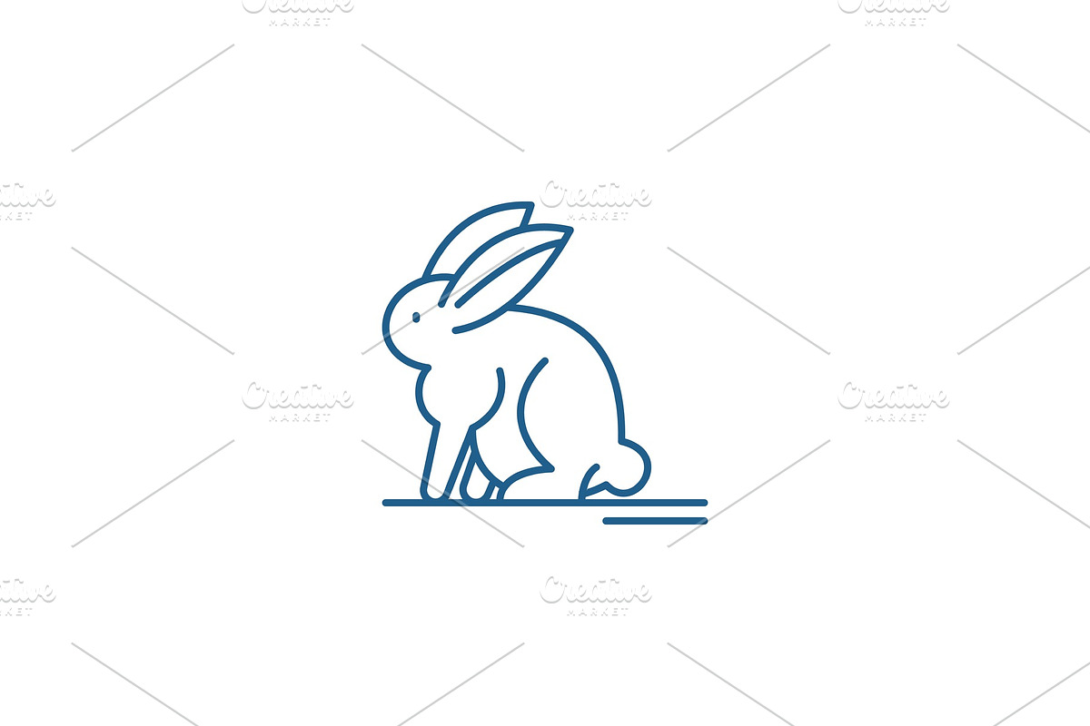 Hare line icon concept. Hare flat in Illustrations - product preview 8
