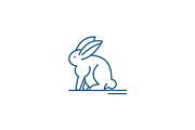 Hare line icon concept. Hare flat