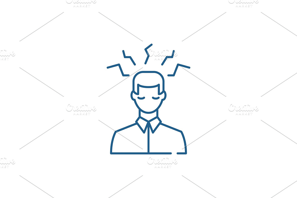 Headache sign line icon concept in Objects - product preview 8