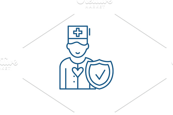 Health insurance line icon concept
