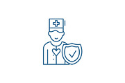 Health insurance line icon concept