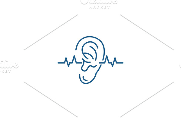 Hearing test line icon concept