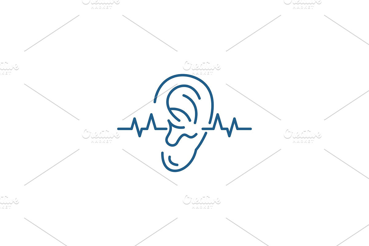 Hearing test line icon concept in Illustrations - product preview 8