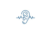 Hearing test line icon concept