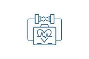 Heart stimulation line icon concept