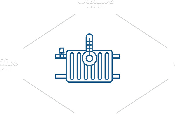 Heating radiators line icon concept