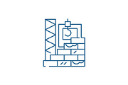 High rise construction line icon