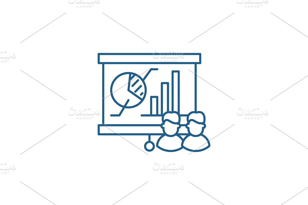 Holding focus group line icon in Illustrations - product preview 8