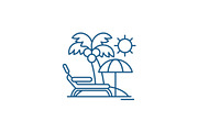 Holidays by the sea line icon