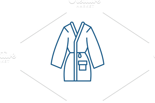 Home bathrobe line icon concept