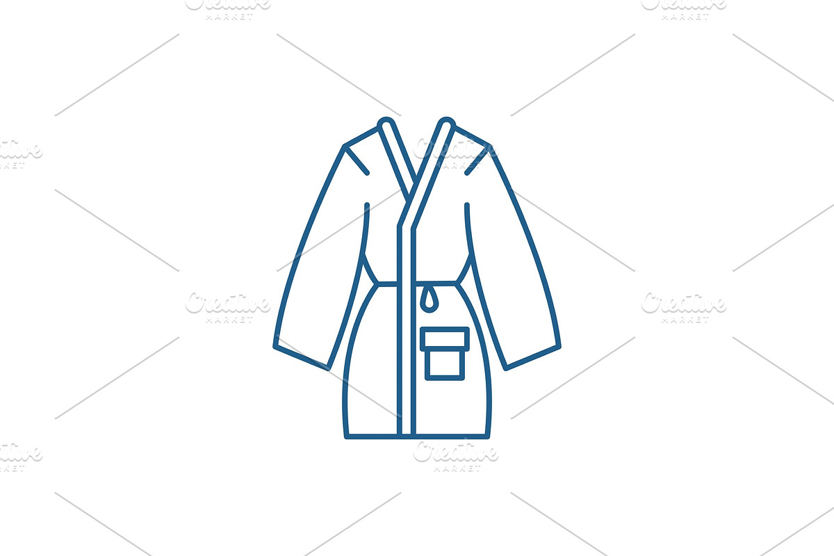 Home bathrobe line icon concept in Illustrations - product preview 8