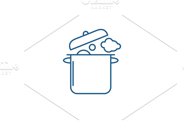Home cooking line icon concept. Home