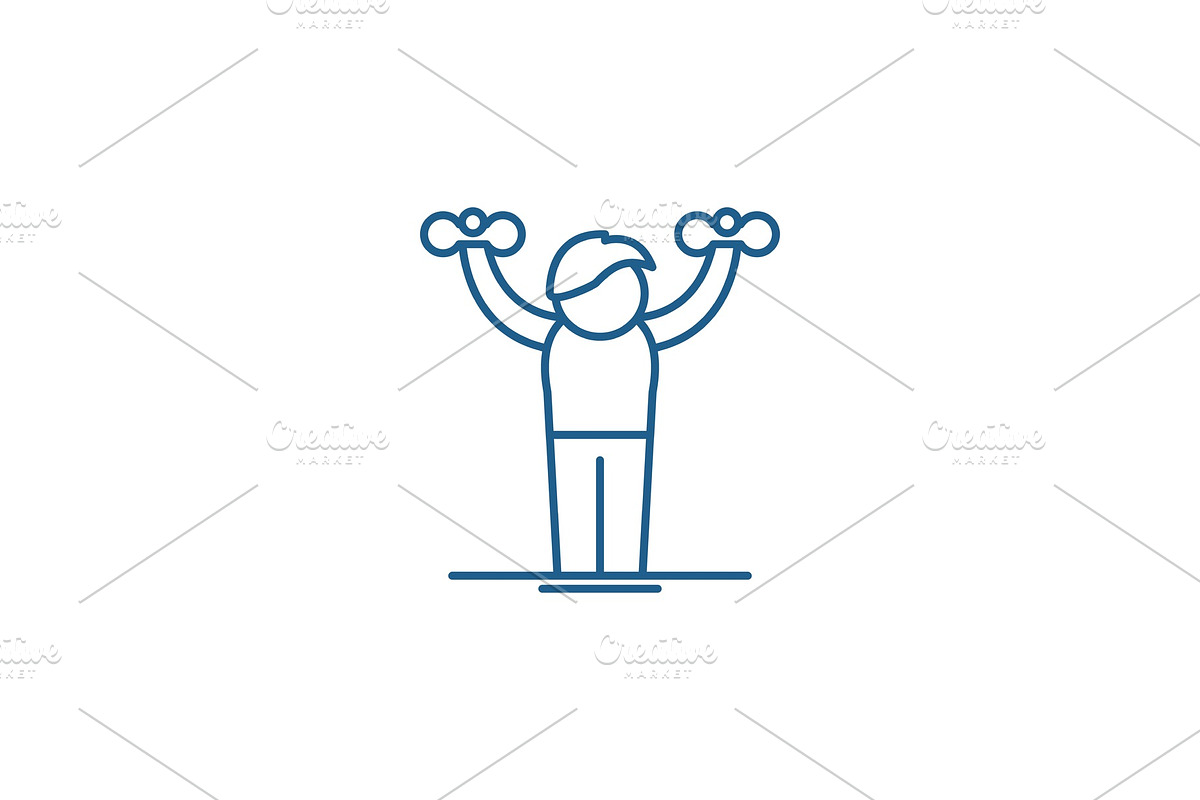 Home gymnastics line icon concept in Illustrations - product preview 8
